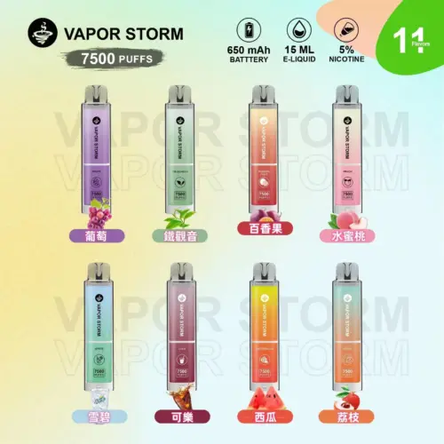 VAPOR STORM 風暴辣妹7500口拋棄式可充電電子煙