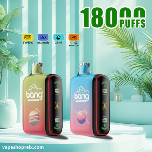 Bang Rocket 18000口一次性電子煙/拋棄式霧化棒 全新側面顯示/口味豐富/可充電電子煙