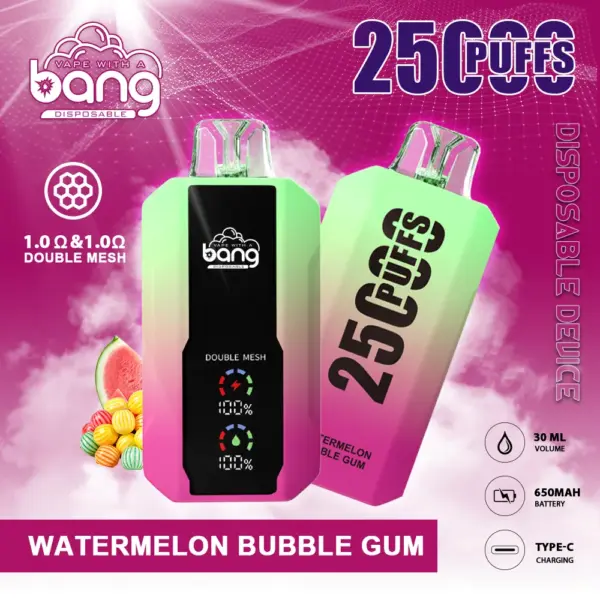 Bang 25000 Puffs 超大屏幕 超大容量可充電拋棄式電子煙