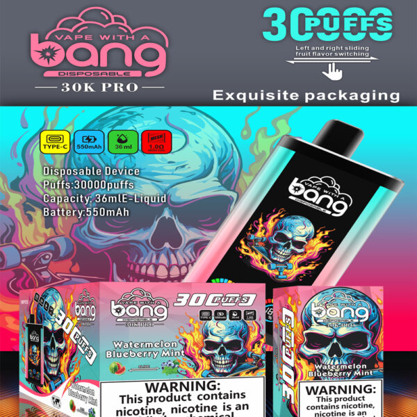 Bang 30000 Puffs PRO一次性電子煙 獨特雙口味設計 超大容量 爆款 台灣電子煙批發