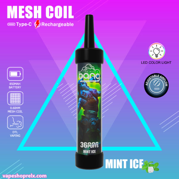 Bang 36000 Puffs大炮 釋放野獸 採用加特林機槍煙花設計 一次性電子煙 拋棄式霧化棒 台灣電子煙批發