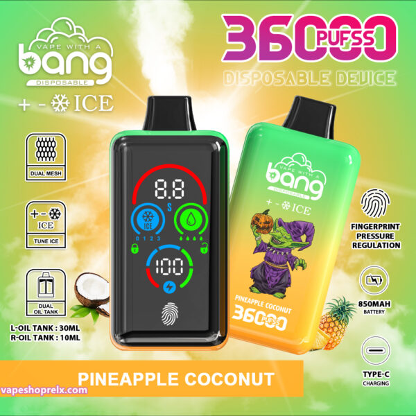 Bang 36000 Puffs Ice Level拋棄式電子煙 冰級 涼爽 專為36000次純粹享受而打造