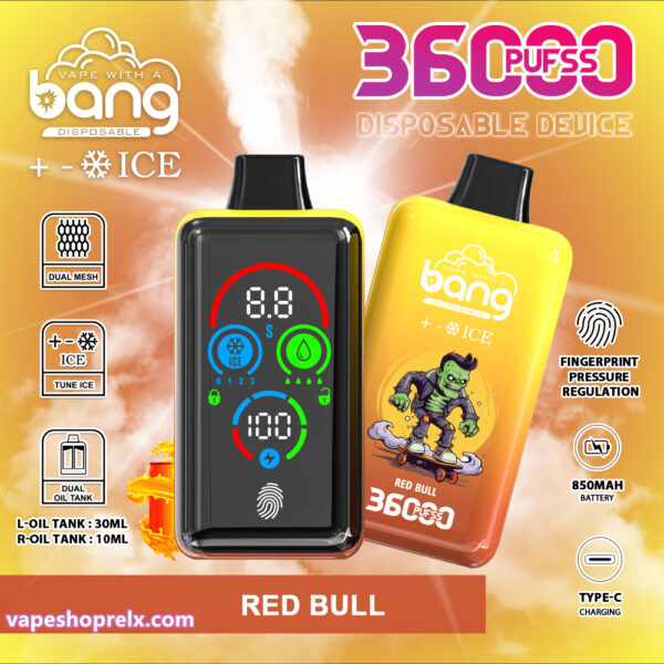 Bang 36000 Puffs Ice Level拋棄式電子煙 冰級 涼爽 專為36000次純粹享受而打造