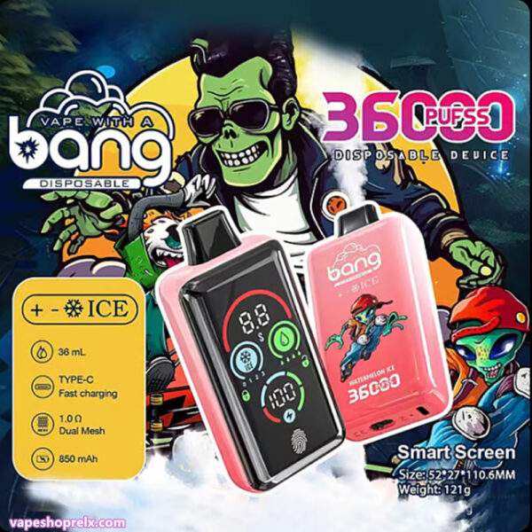 Bang 36000 Puffs Ice Level拋棄式電子煙 冰級 涼爽 專為36000次純粹享受而打造