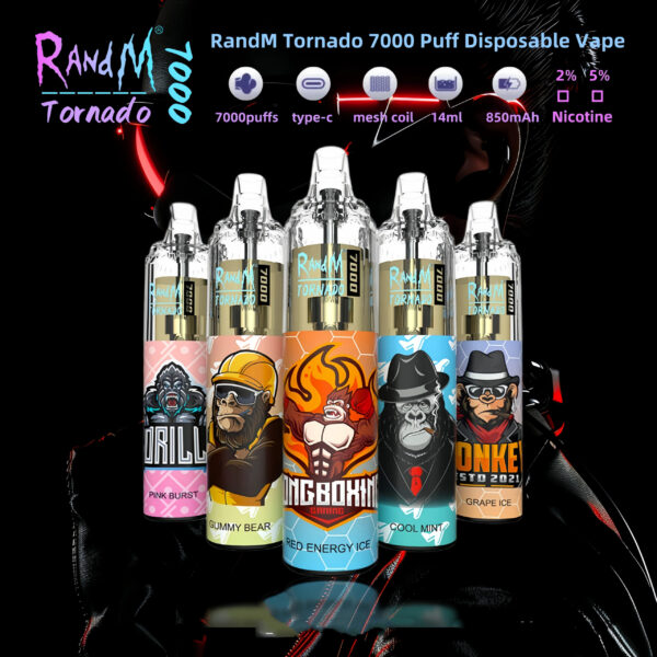 Randm Tornado 7000 Puffs 龍捲風拋棄式電子煙 歐美爆款
