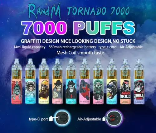 Randm Tornado 7000 Puffs 龍捲風拋棄式電子煙 歐美爆款