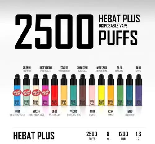 【Hebat喜貝】喜貝抛棄式電子煙/Hebat一次性電子煙/PLUS大容量2500口/台灣電子煙批發