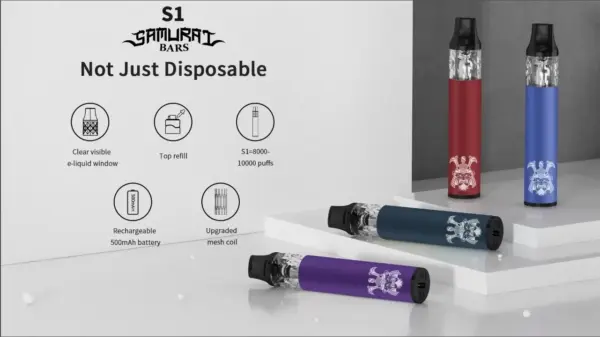 將軍S1 DISPOSABLE BARS 一次性註油電子煙主機 拋棄式電子煙 可重複註油 台灣電子煙批發